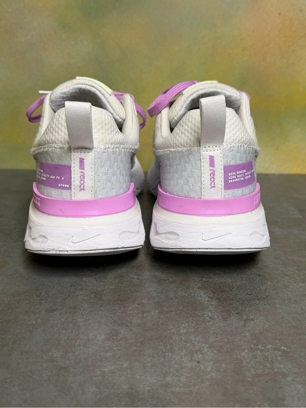 Nike React Infinity 3 Women's White/Fuchsia Running Shoes DZ3016-100 Size 8